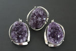 Ring Amethyst druse jewelry purple silver 925