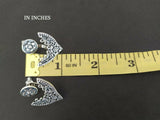 Earrings stud 2 in one Sterling silver 925