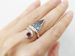 Ring adjustable Silver 925 red quartz