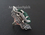 Ring Silver 925 RING Reptile Velvet malachite