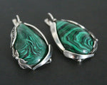 buy handcrafted earrings silver 925 malachite jewelry