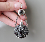 Perfume Pendant Silver 925 real garnet Vintage style locket