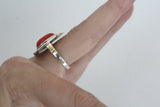 Ring Gilded silver 925 pressed coral