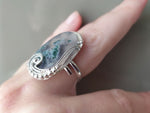 Ring Sterling Silver 925 moss agate