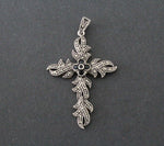 Expertly crafted with high-quality silver and mesmerizing marcasite and onyx stones, the Cross Silver 925 Armenian Spirit necklace exudes luxury and mysticism. This large jewelry piece makes a perfect gift for any woman who loves dark and elegant accessories. It is also hypoallergenic, ensuring maximum comfort and style for the wearer.