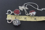 Pomegranate Persephone Silver 925 earrings pendant chain zircon