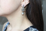 Earrings wedding white pearl silver 925