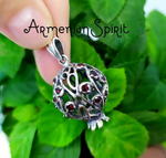 Pomegranate pendant Sterling silver 925 jewelry Persephone