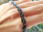 floral narrow bracelet silver marcasites