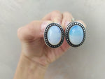 Silver 925 earrings ring pendant moonstone