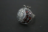 Pomegranate Silver 925 earrings zircon