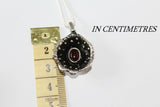 Pendant Poppy Sterling silver 925 garnet