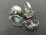 Silver 925 earrings ring pendant moonstone