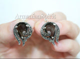 Earrings silver 925 brown topaz Armenian Spirit