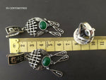 Earrings ring Silver 925 Green jade Armenian Spirit