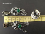 Set earrings ring Silver 925 Green jade