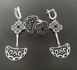 SET Earrings and Ring Silver 925 black onyx