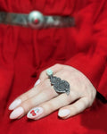 Ring very large leaf Silver 925 Armenian Spirit