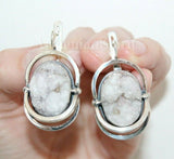 Silver 925 Ring Earring Pendant chalcedony