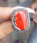 Earrings Ring coral Lizard Silver 925 Armenian Spirit