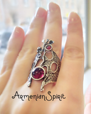 Ring Silver 925 garnet Jewelry