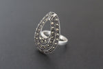 Earrings ring pendant chain Silver 925 marcasite