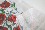 Table cloth 100% cotton Beige red poppies