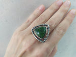 Silver 925 Earrings Ring jewelry jade green