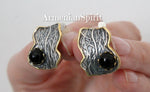 Earrings silver 925 onyx black