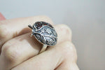 Pomegranate big Silver 925 ring zircon