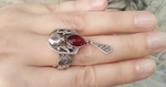 Ring Silver 925 Red garnet