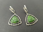 Silver 925 Earrings Ring jewelry jade green