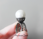 Ring US 7 8 SIZE Silver 925 White big pearl