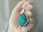 Turqoise pendant floral Sterling Silver 925 Handmade