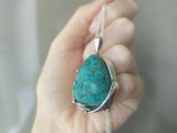 Turqoise pendant floral Sterling Silver 925 Handmade