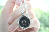 Pendant Poppy Sterling silver 925 garnet