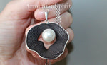 Ring earrings pendant silver 925 White pearl