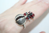 Silver 925 Pomegranate earring ring pendant chain Garnet