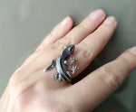 Lizard Ring adjustable silver 925