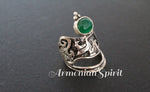 Set earrings ring jade Sterling silver 925