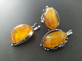 Ring Real amber gemstone Sterling silver 925