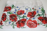 Table cloth 100% cotton Beige red poppies