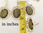 Silver 925 big earrings gold plated Pyrite