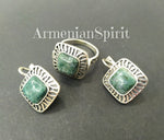 Silver 925 Earrings Ring agate