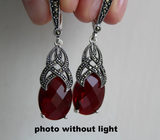 Earrings silver 925 Burgundy topaz Armenian Spirit