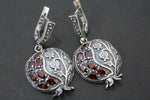 Pomegranate Silver 925 earrings zircon