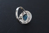 SET Ring earrings chrysocolla moonstone Silver 925 gilded