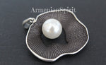 Ring earrings pendant silver 925 White pearl