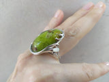 Ring Silver 925 salad green agate