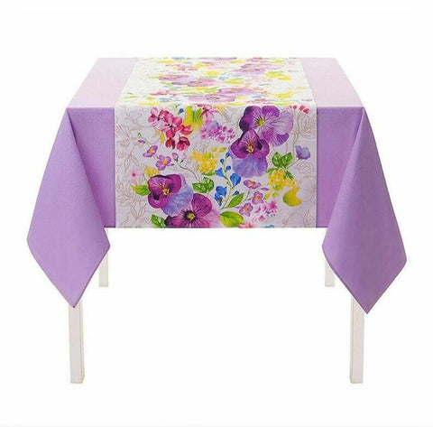 SET square table cloth purple and Runner